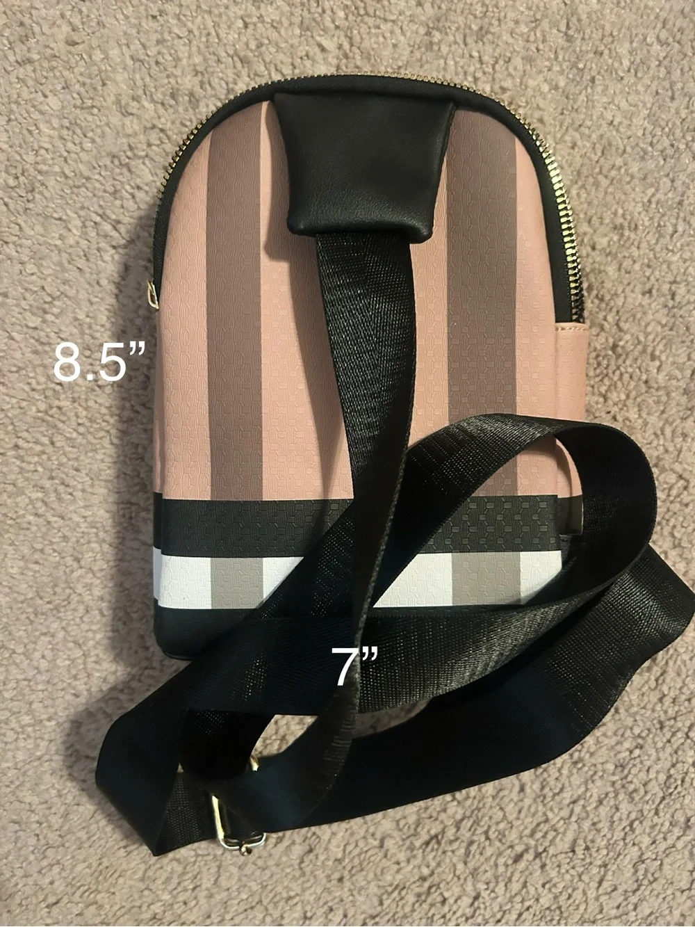 Designer Inspired Plaid Mini Crossbody Bag - tan/brown/black